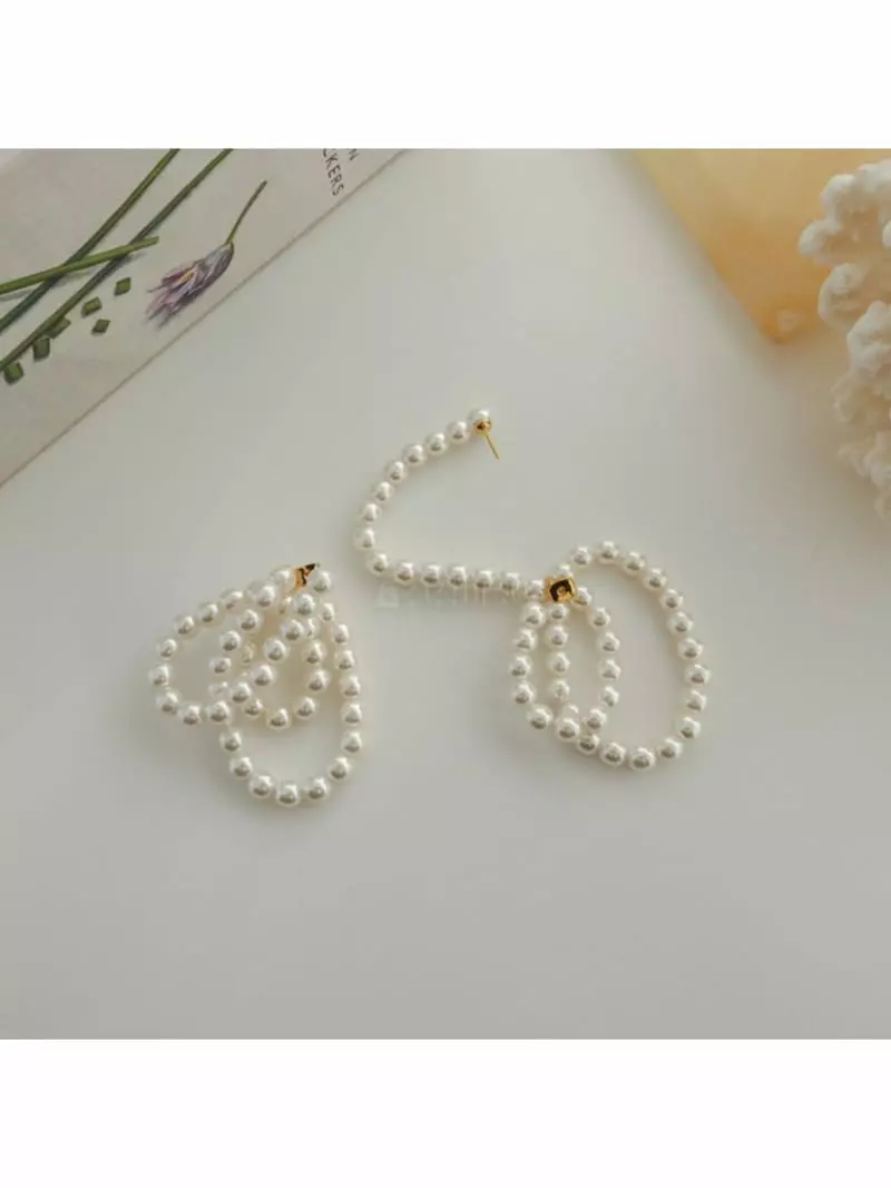 Noii - Korean Women Fashion - #womensfashion - E1519 Pearl Earring - 2