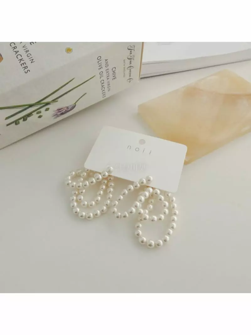 Noii - Korean Women Fashion - #momslook - E1519 Pearl Earring - 4