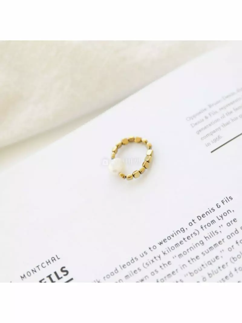 Noii - Korean Women Fashion - #womensfashion - R1148 Pearl Hematite Ring - 2