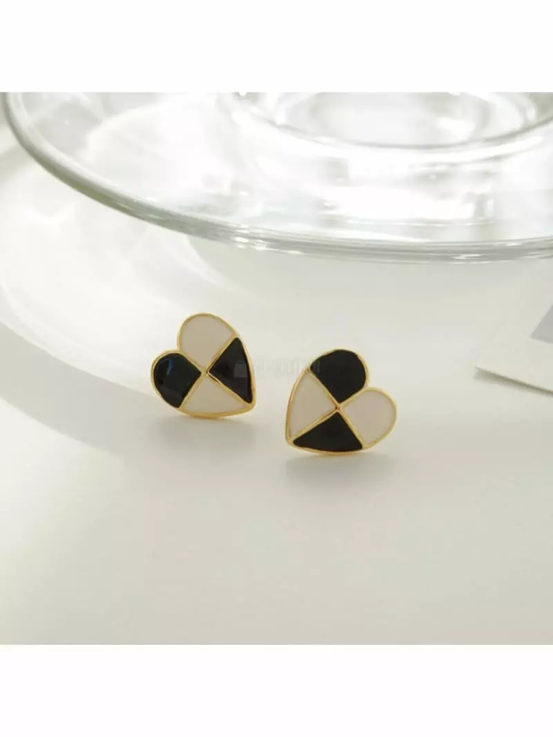 Noii - Korean Women Fashion - #womensfashion - E1486 Check Earring - 2