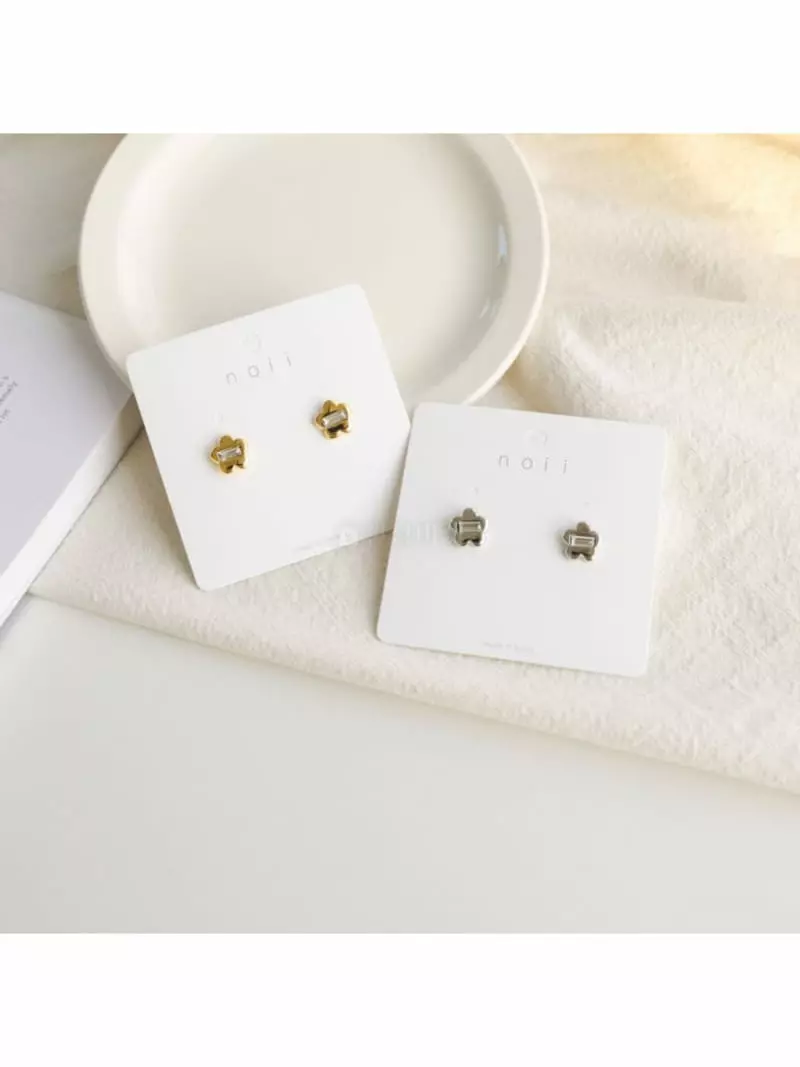Noii - Korean Women Fashion - #momslook - E1498 Flower Earring - 4