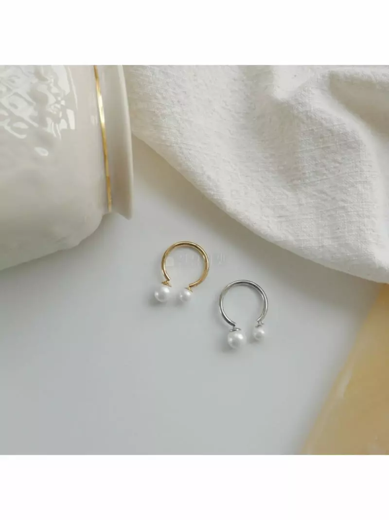 Noii - Korean Women Fashion - #momslook - R1196 Super Pearl Ring - 4