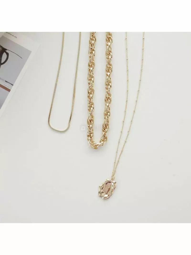 Noii - Korean Women Fashion - #womensfashion - N1113 Bold Neckless Set - 3