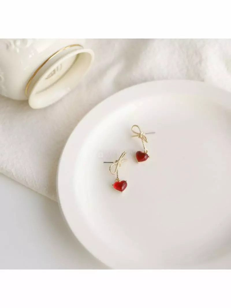 Noii - Korean Women Fashion - #womensfashion - E1503 Heart Earring - 2