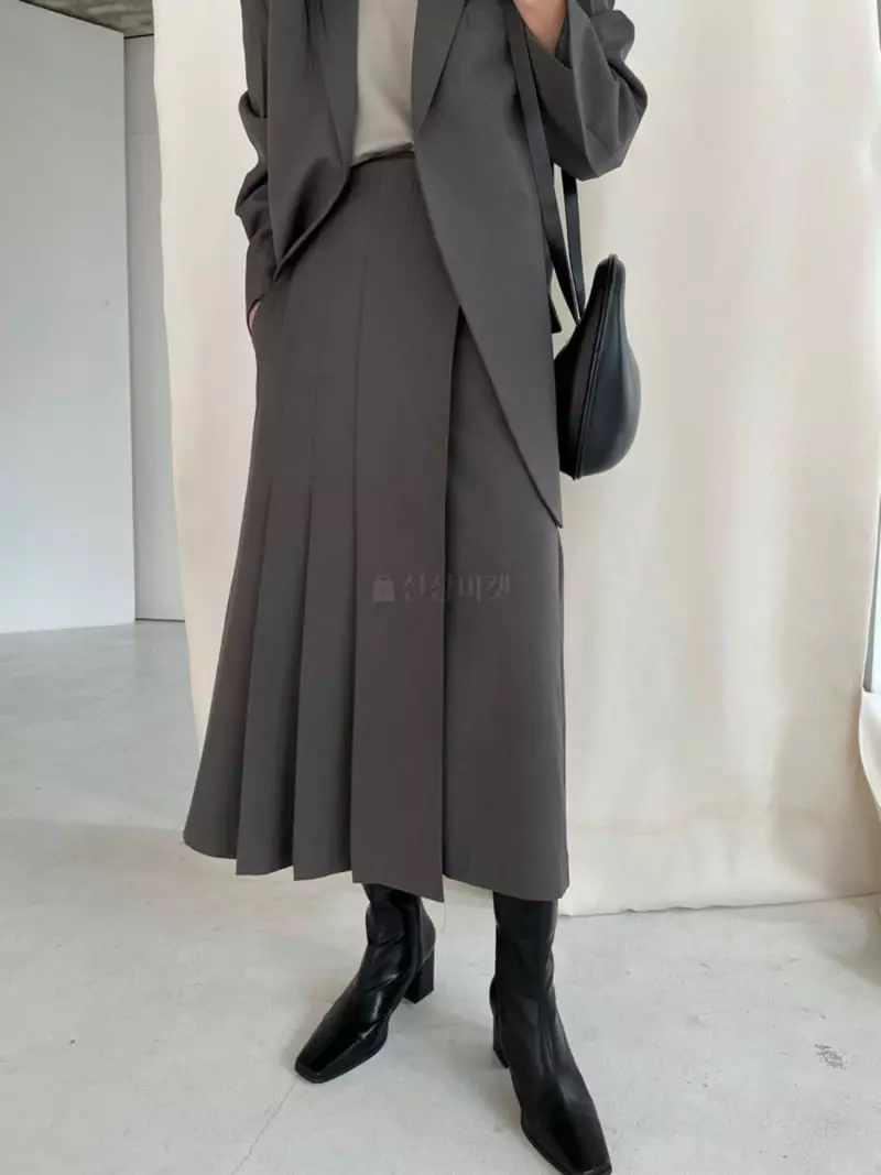 Normal - Korean Women Fashion - #momslook - Wool Wrinkle Skirt