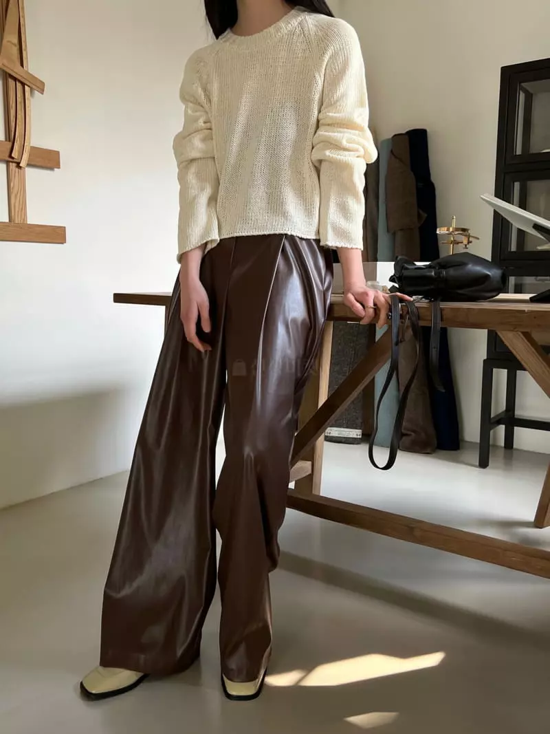 Normal - Korean Women Fashion - #momslook - Leather Pants - 3