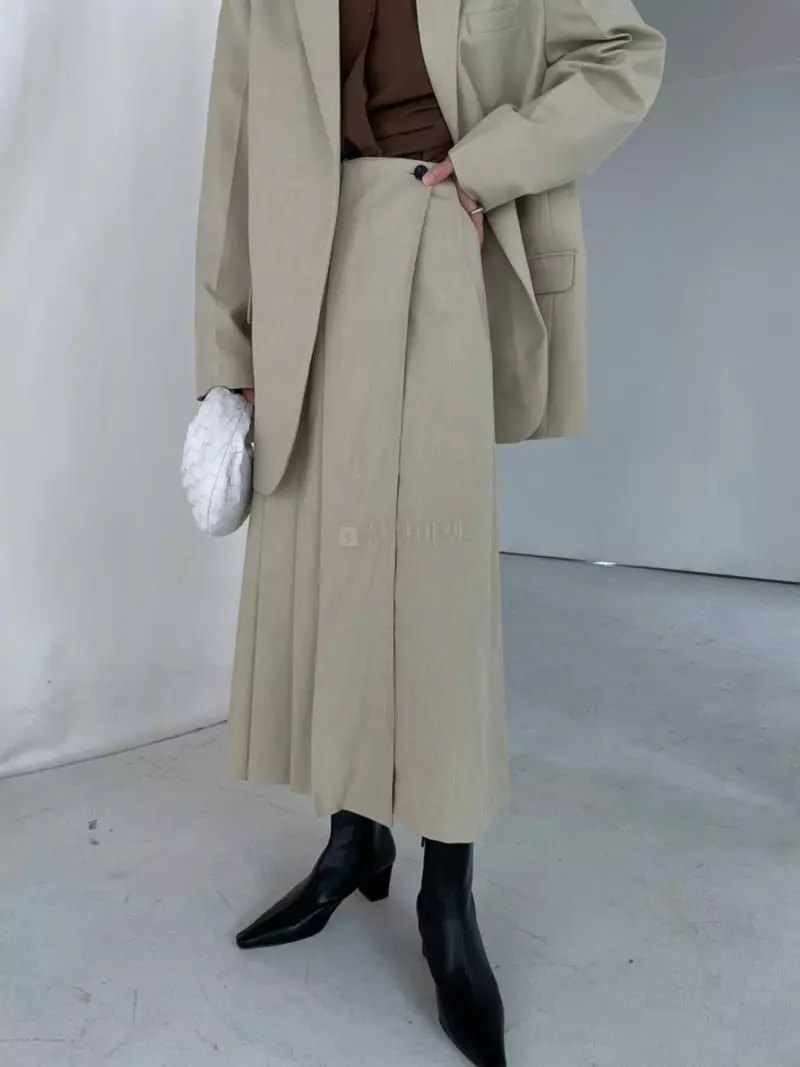 Normal - Korean Women Fashion - #womensfashion - Wool Wrinkle Skirt - 2
