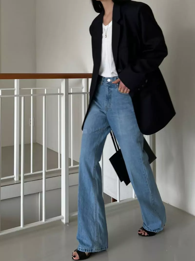 Normal - Korean Women Fashion - #womensfashion - Corn Bootcut Jeans