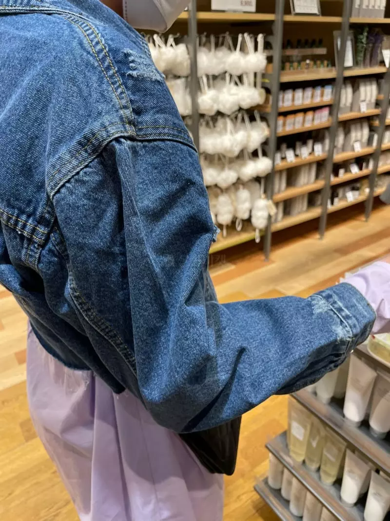 Nyunyu-Seoul - Korean Women Fashion - #momslook - Crop Day Denim Jacket - 3