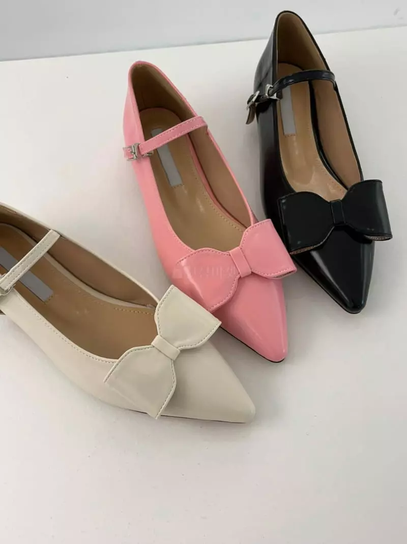 Nyunyu-Seoul - Korean Women Fashion - #womensfashion - Big Ribbon Flats Shoes - 4