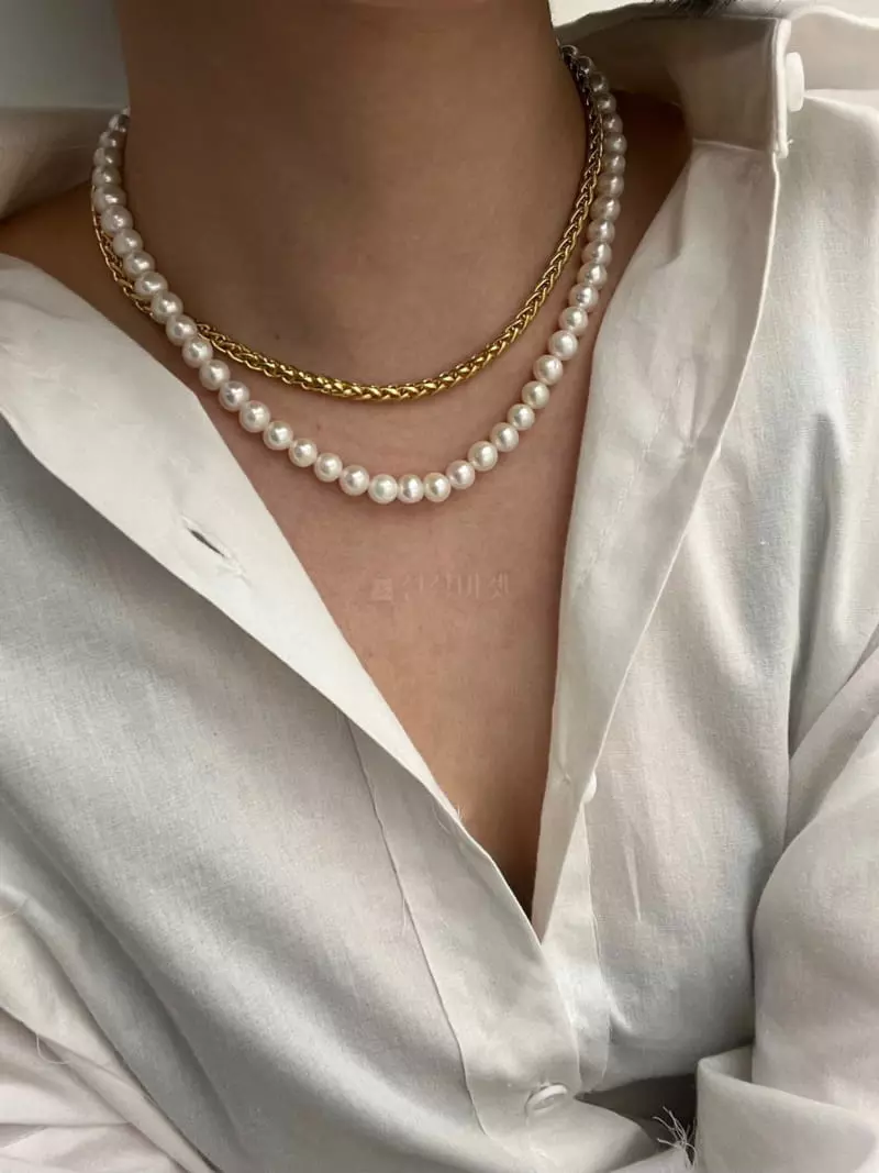 Nyunyu-Seoul - Korean Women Fashion - #momslook - Pearl Layered Necklace