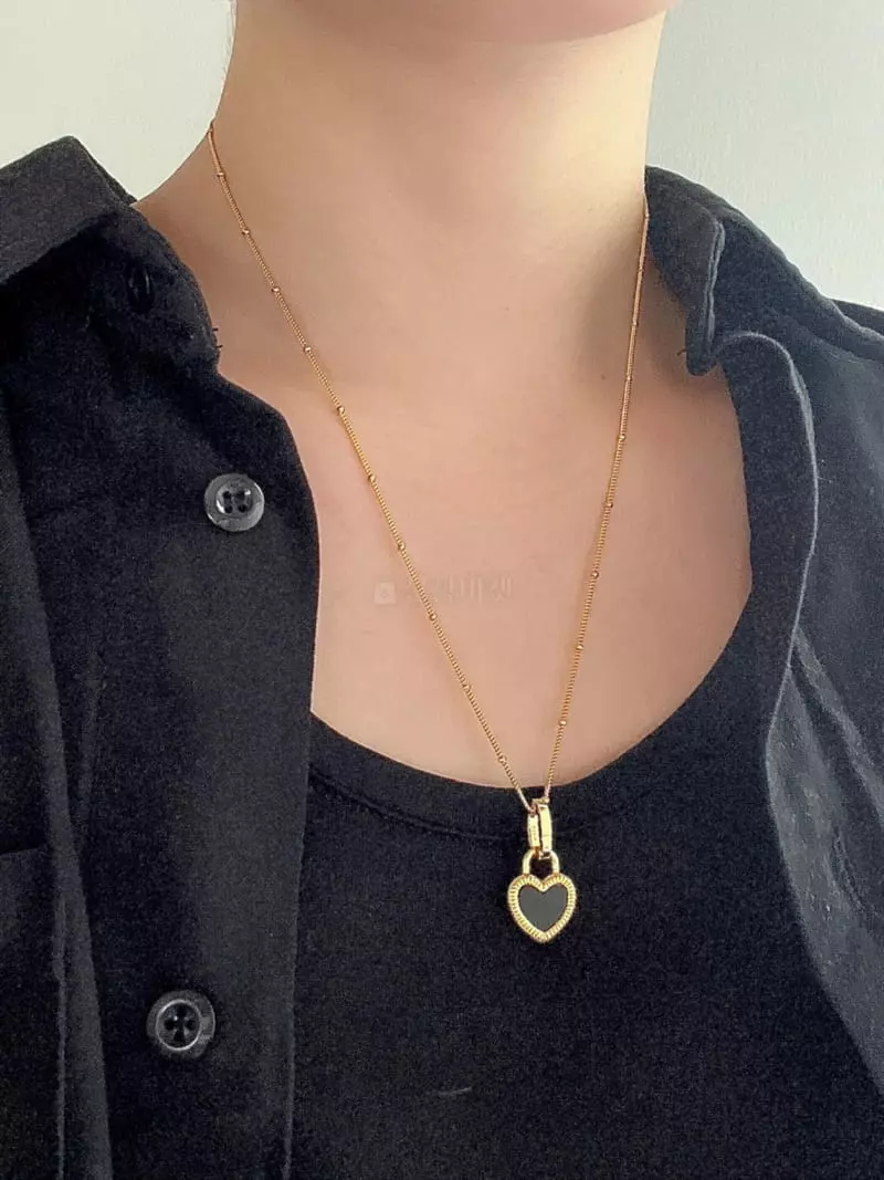 Nyunyu-Seoul - Korean Women Fashion - #momslook - Silver Heart Necklace - 3