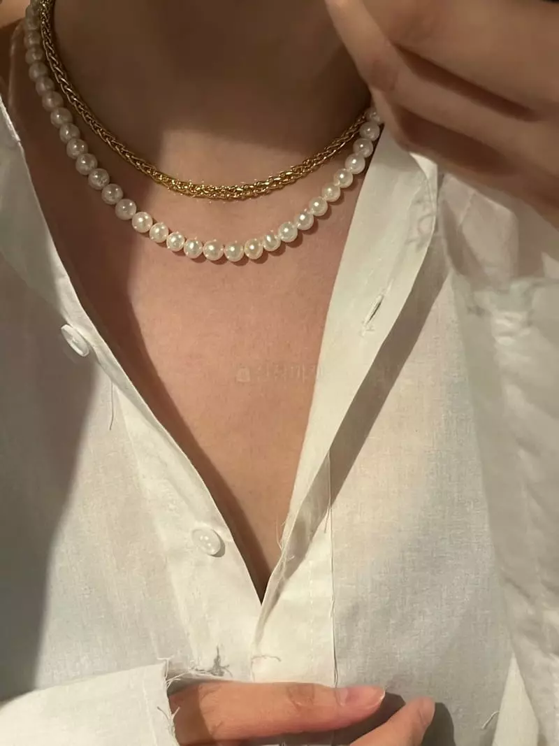 Nyunyu-Seoul - Korean Women Fashion - #pursuepretty - Pearl Layered Necklace - 5