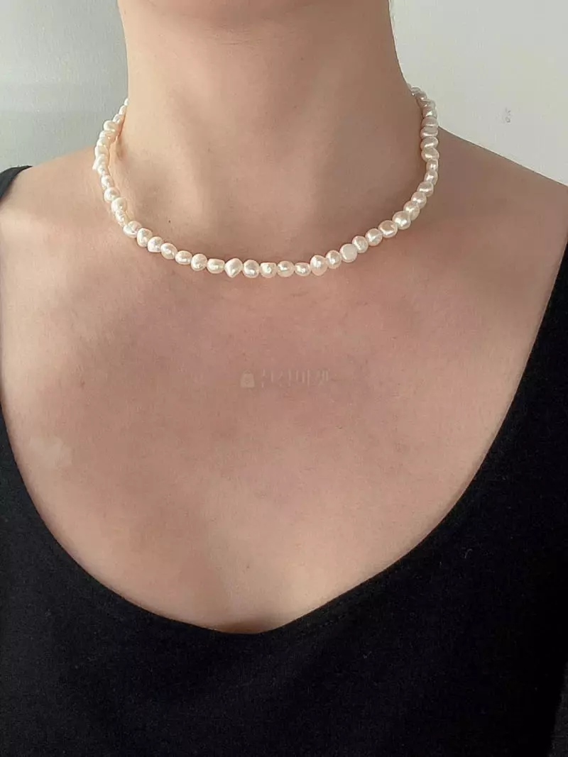 Nyunyu-Seoul - Korean Women Fashion - #restrostyle - Ugly Pearl Necklace - 2