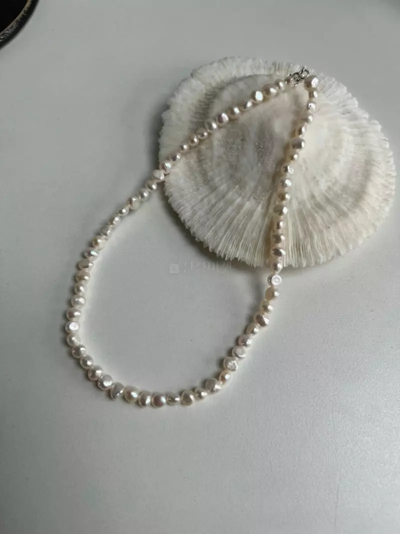 Nyunyu-Seoul - Korean Women Fashion - #romanticstyle - Ugly Pearl Necklace - 3