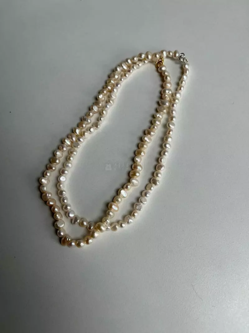Nyunyu-Seoul - Korean Women Fashion - #romanticstyle - Ugly Pearl Necklace - 4
