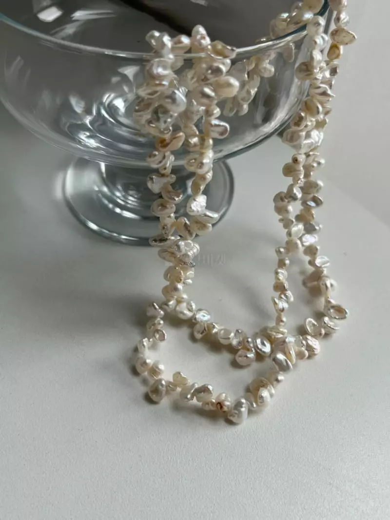 Nyunyu-Seoul - Korean Women Fashion - #shopsmall - Zigzag Pearl Necklace - 3