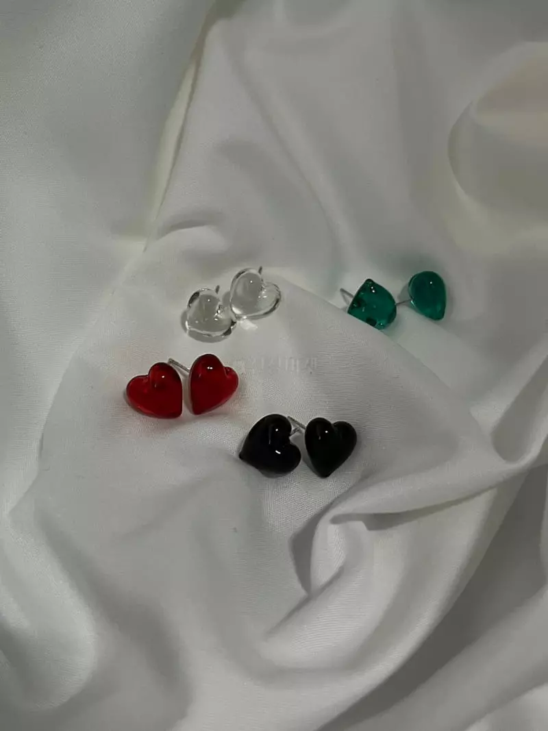 Nyunyu-Seoul - Korean Women Fashion - #romanticstyle - Heart Earrings - 4