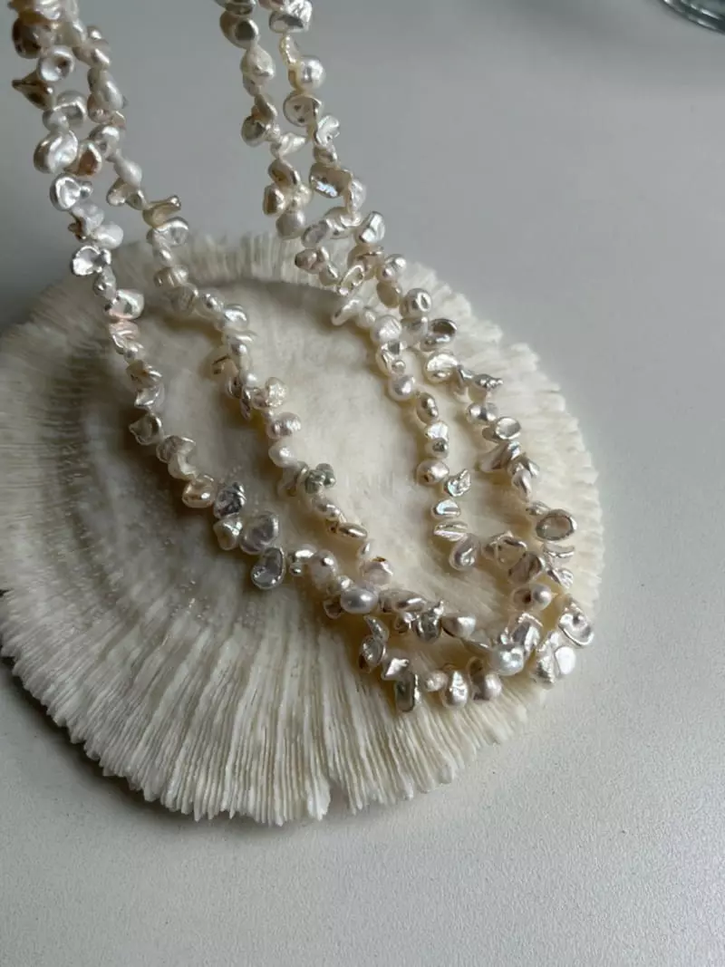 Nyunyu-Seoul - Korean Women Fashion - #shopsmall - Zigzag Pearl Necklace - 4