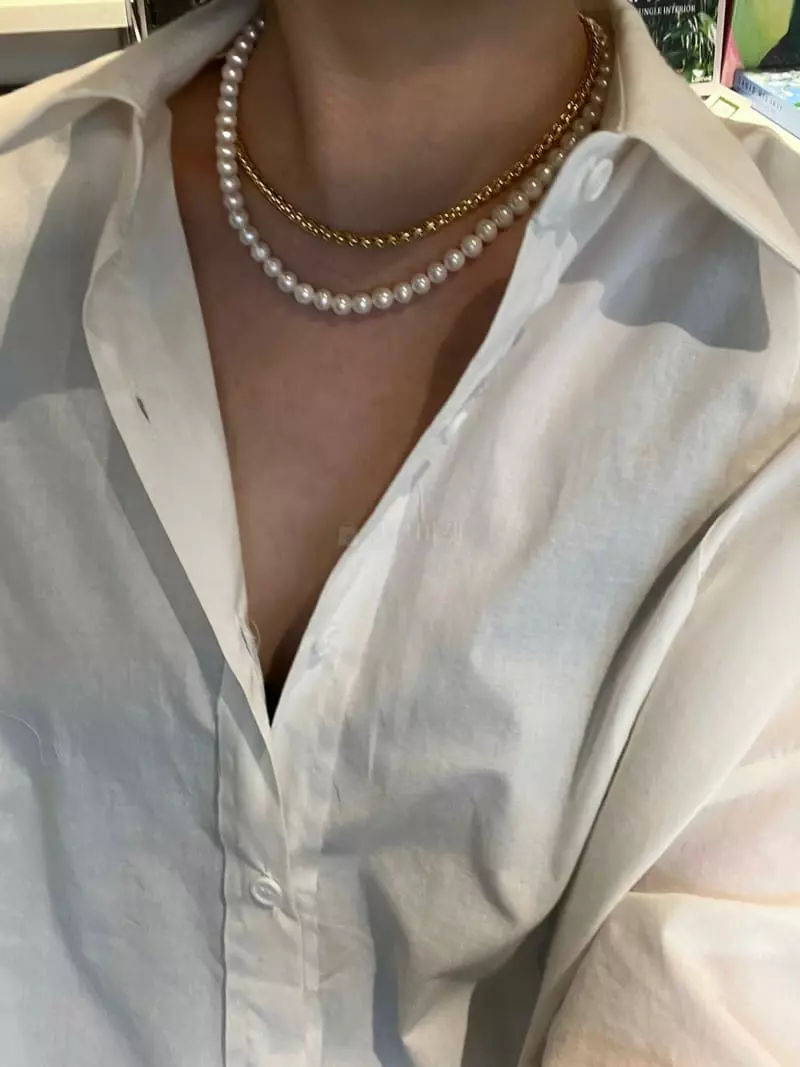 Nyunyu-Seoul - Korean Women Fashion - #vintageinspired - Pearl Layered Necklace - 3
