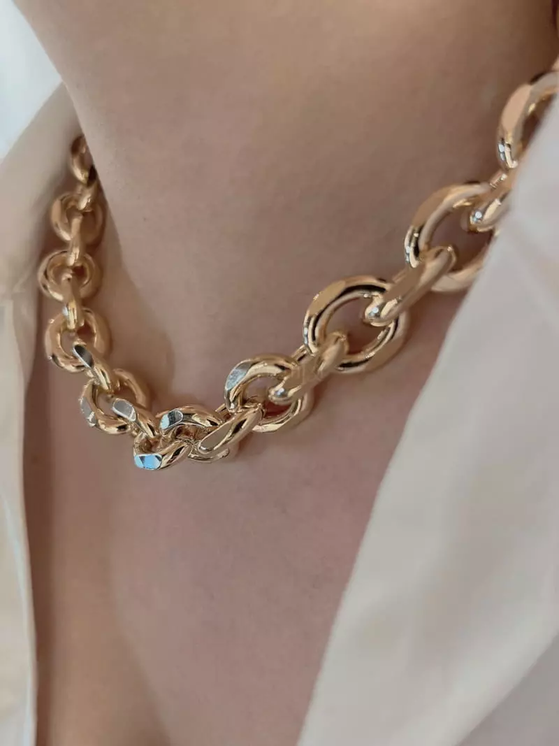 Nyunyu-Seoul - Korean Women Fashion - #vintageinspired - Blaty Chain Necklace