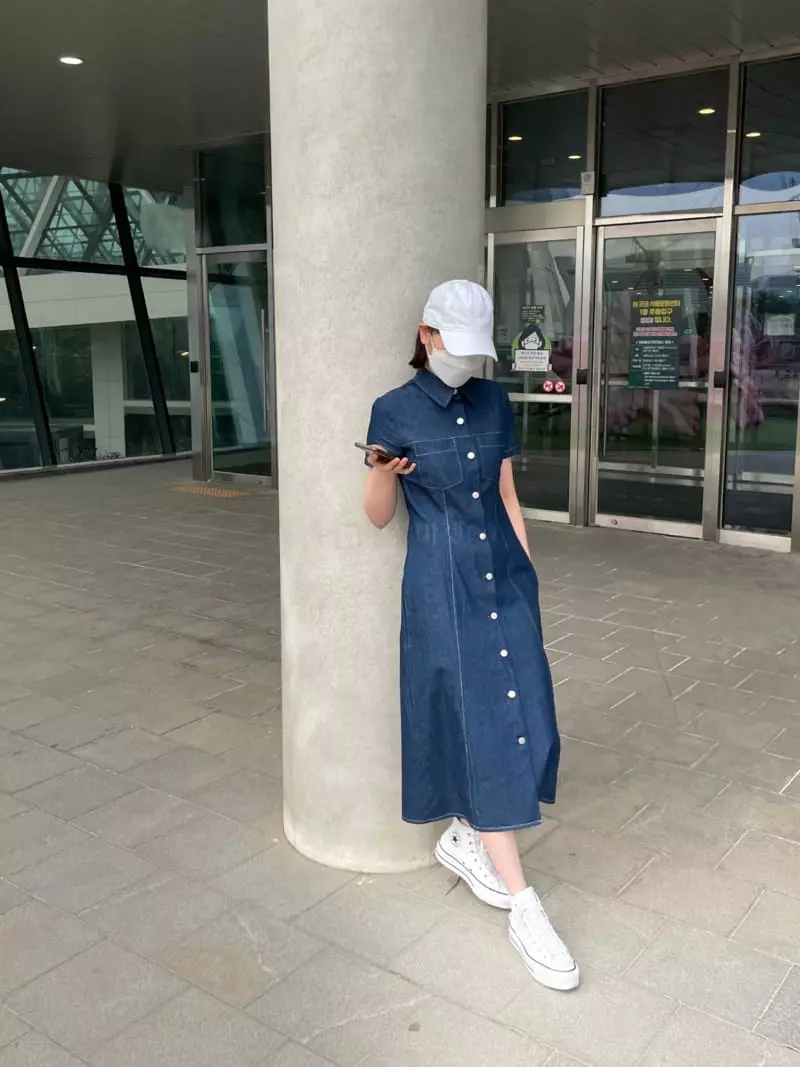 Nyunyu-Seoul - Korean Women Fashion - #womensfashion - Denim Long One-piece - 2