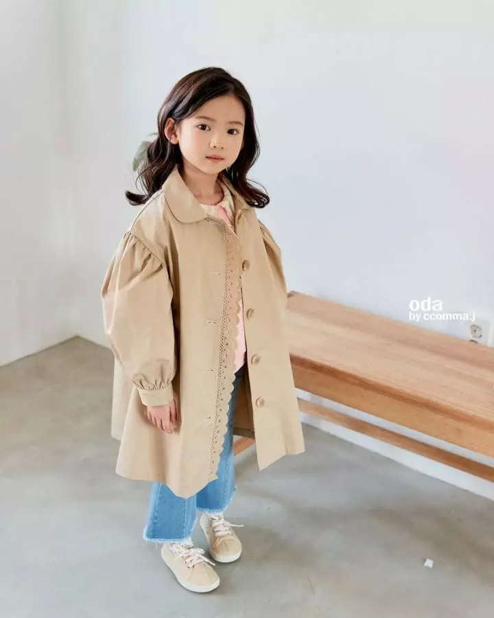 Oda - Korean Children Fashion - #childofig - Scre Puff Sleeve Coat - 8