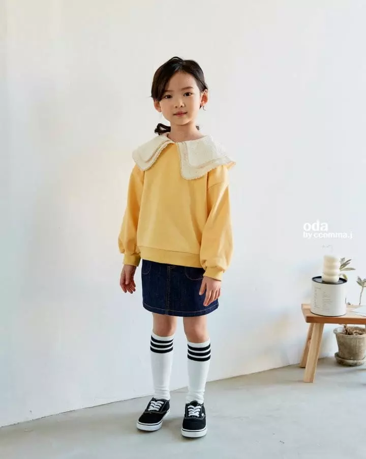 Oda - Korean Children Fashion - #childofig - Lace Twice Collar Sweatshirt - 10