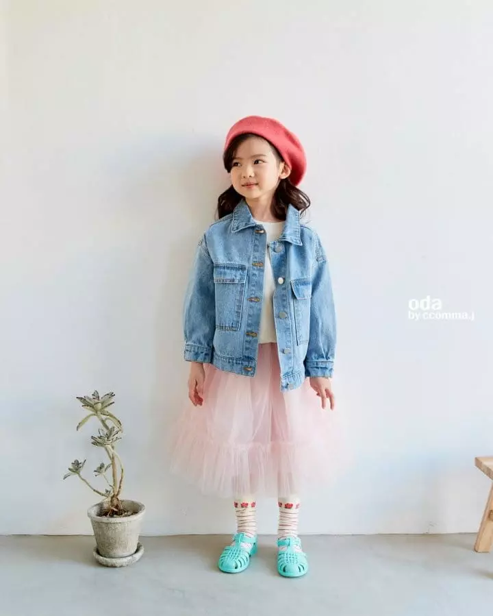 Oda - Korean Children Fashion - #kidsshorts - Oz Big Pocket Denim Jacket - 9