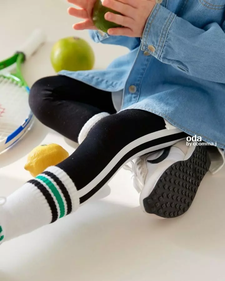 Oda - Korean Children Fashion - #kidsstore - Two Stripes Leggings