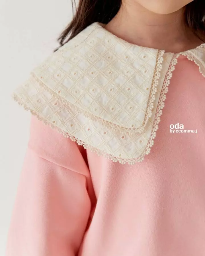 Oda - Korean Children Fashion - #kidzfashiontrend - Lace Twice Collar Sweatshirt
