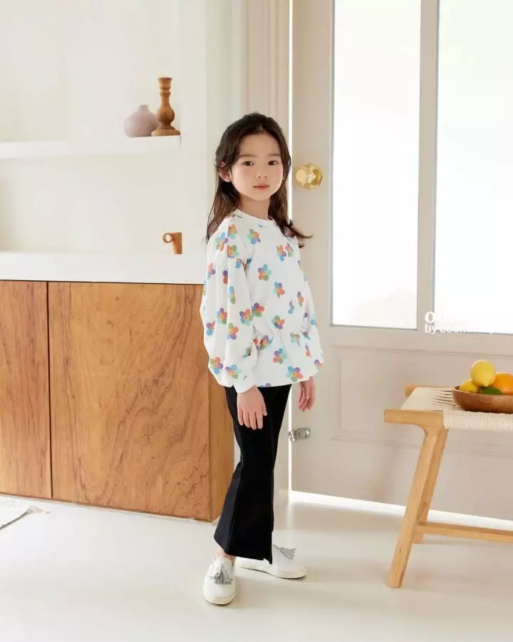 Oda - Korean Children Fashion - #littlefashionista - Floral Shirring Sweatshirt - 5