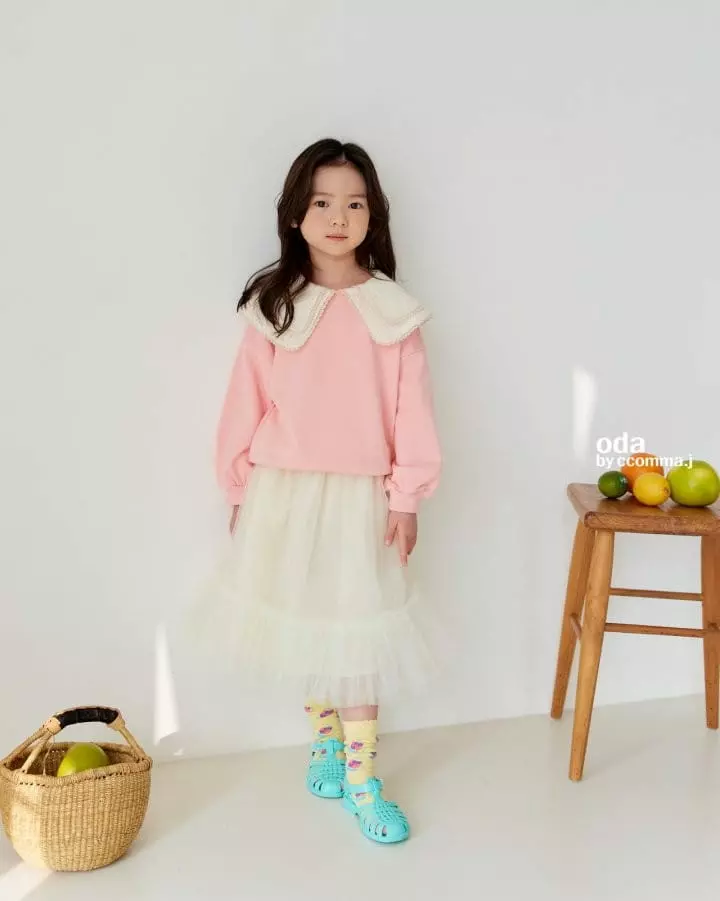 Oda - Korean Children Fashion - #littlefashionista - Lace Twice Collar Sweatshirt - 3