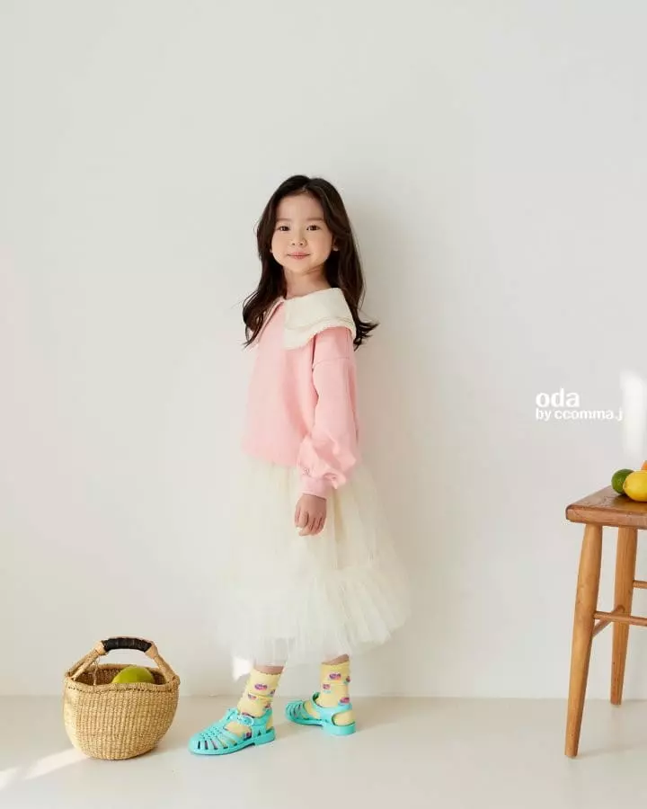 Oda - Korean Children Fashion - #littlefashionista - Lace Twice Collar Sweatshirt - 4
