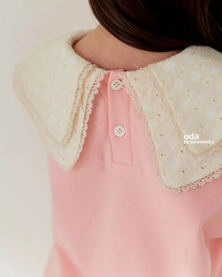 Oda - Korean Children Fashion - #minifashionista - Lace Twice Collar Sweatshirt - 5