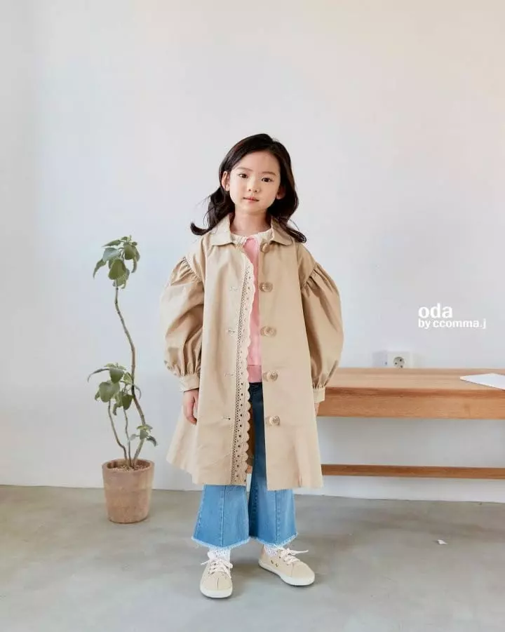 Oda - Korean Children Fashion - #prettylittlegirls - Scre Puff Sleeve Coat - 7