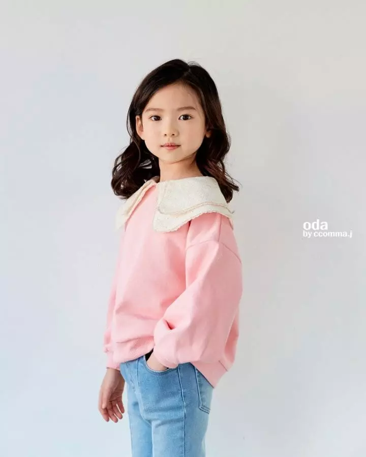 Oda - Korean Children Fashion - #prettylittlegirls - Lace Twice Collar Sweatshirt - 6