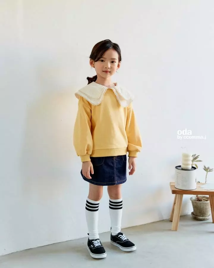 Oda - Korean Children Fashion - #stylishchildhood - Lace Twice Collar Sweatshirt - 9