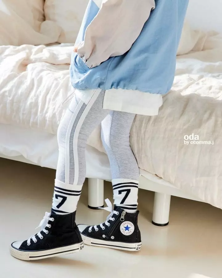 Oda - Korean Children Fashion - #toddlerclothing - Two Stripes Leggings - 9