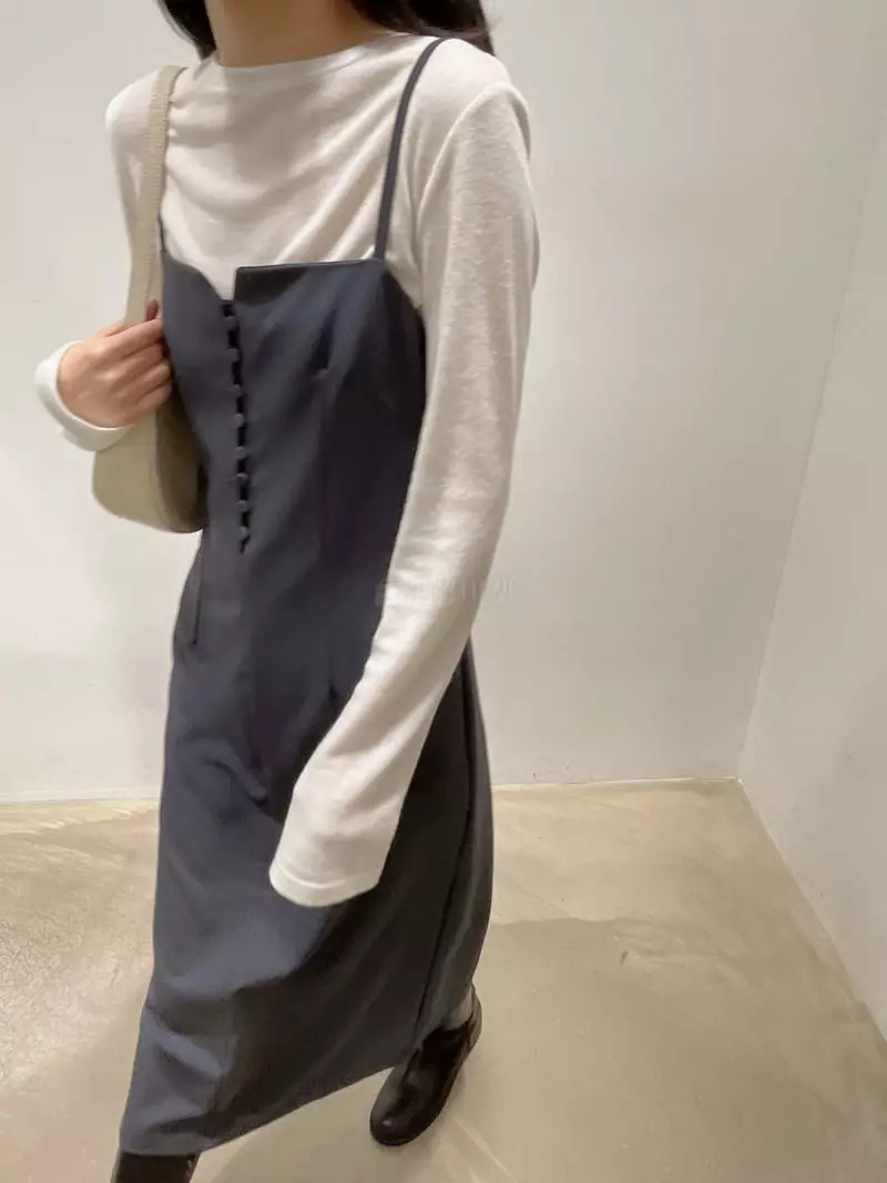 Odor - Korean Women Fashion - #momslook - Sand Button One-piece