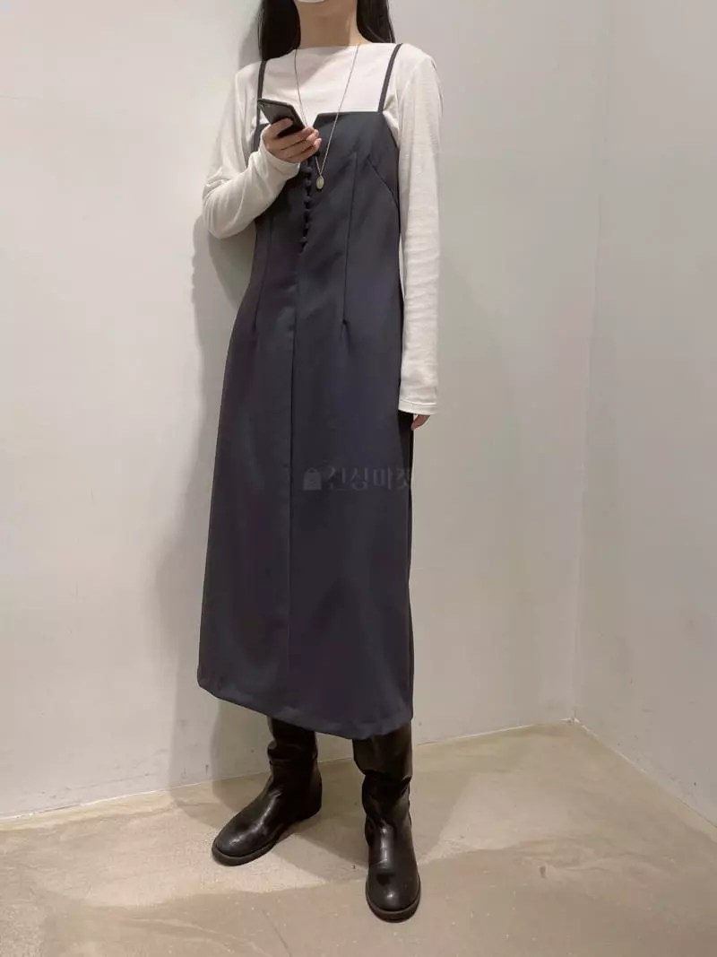 Odor - Korean Women Fashion - #momslook - Sand Button One-piece - 2