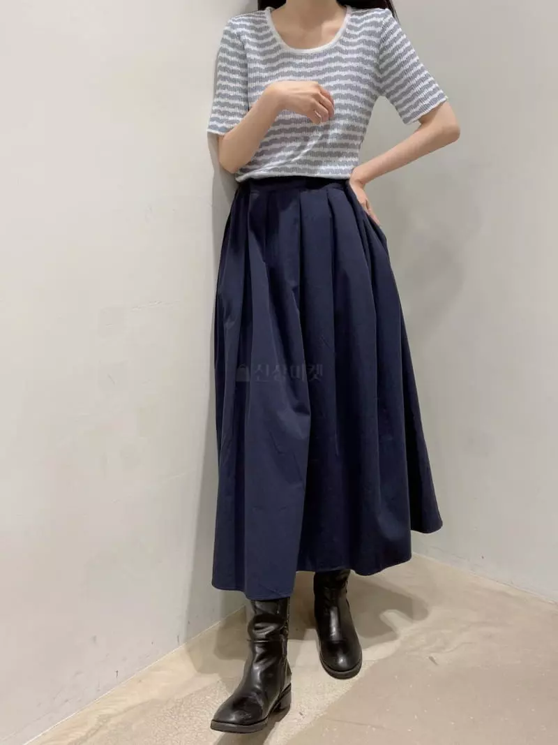 Odor - Korean Women Fashion - #momslook - Cotton Pleats Skirt - 3