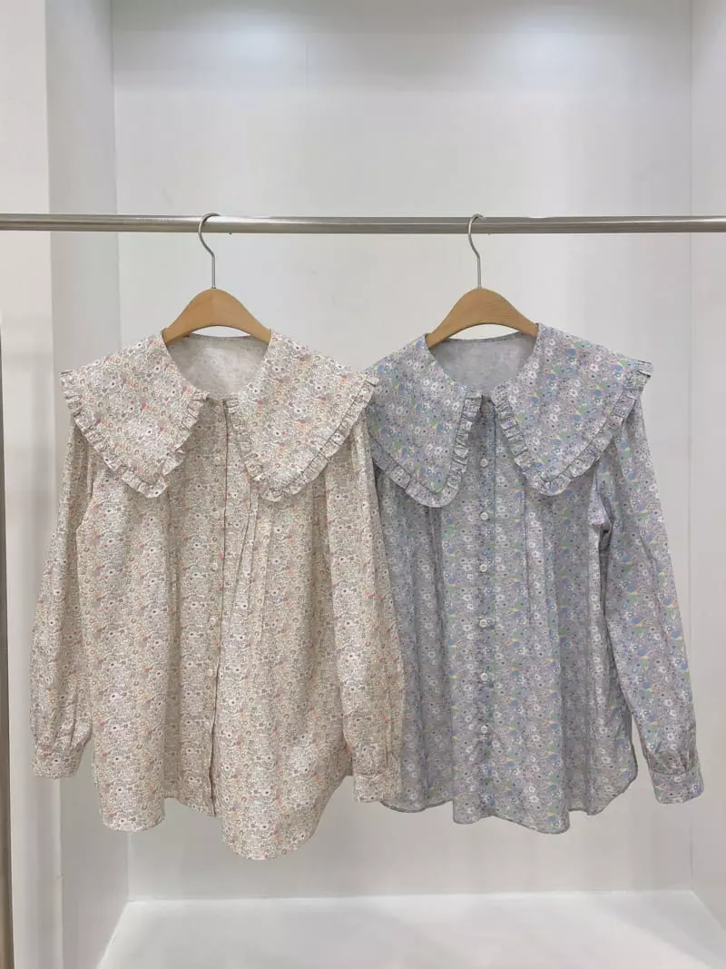 Odor - Korean Women Fashion - #womensfashion - Mari Flowers Frill Blouse - 4