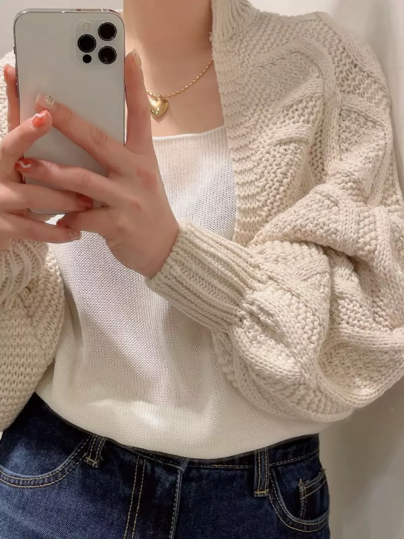 Odor - Korean Women Fashion - #romanticstyle - Twisted Bolero Cardigan - 4