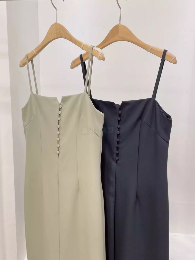 Odor - Korean Women Fashion - #womensfashion - Sand Button One-piece - 3