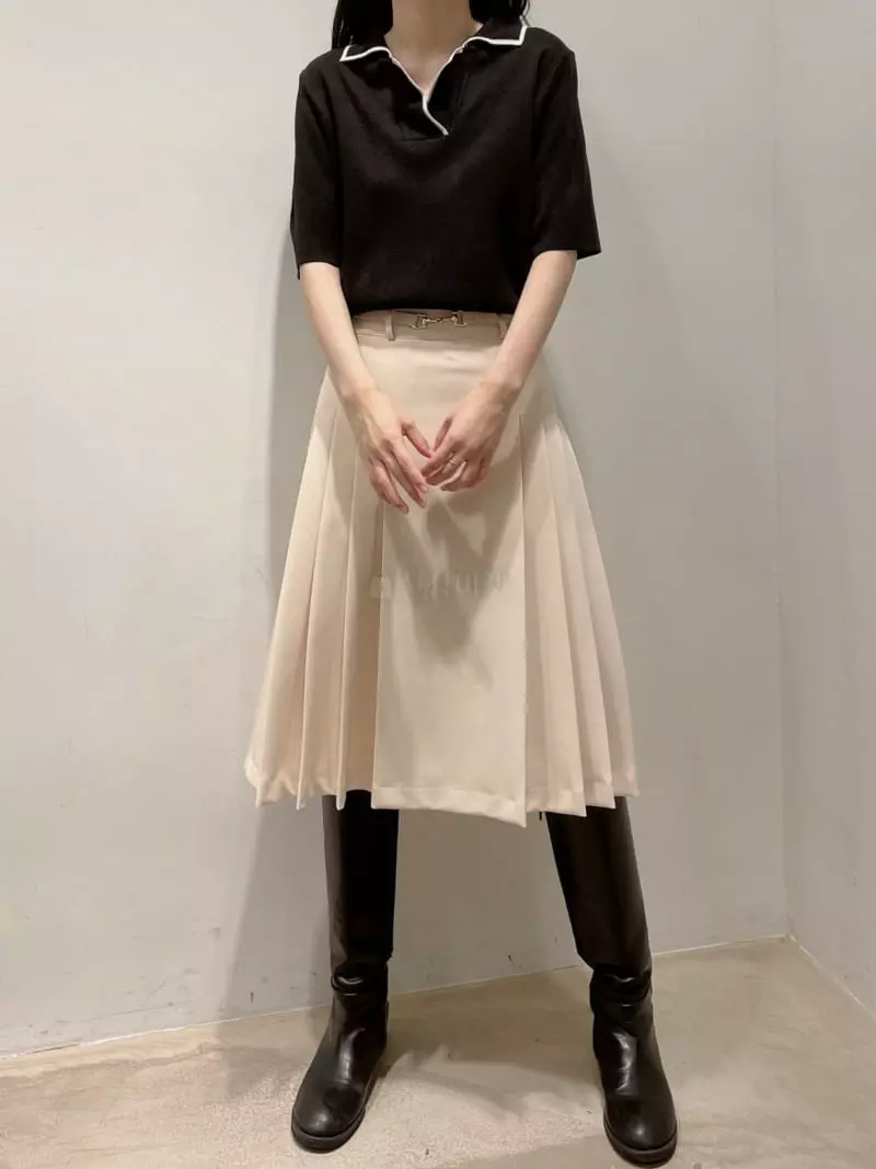 Odor - Korean Women Fashion - #womensfashion - Belt Pleats Skirt - 2