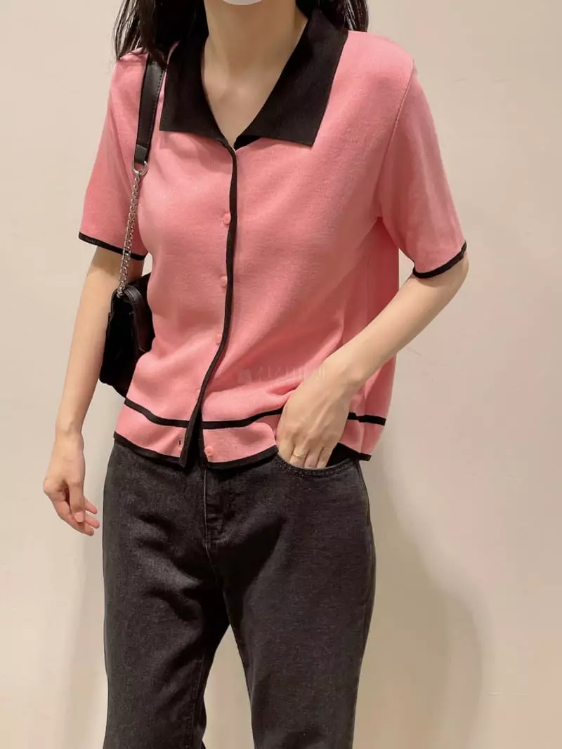 Odor - Korean Women Fashion - #womensfashion - Sha Collar Coloring Knit Tee
