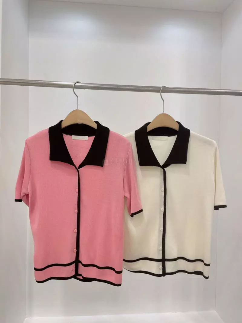 Odor - Korean Women Fashion - #womensfashion - Sha Collar Coloring Knit Tee - 3
