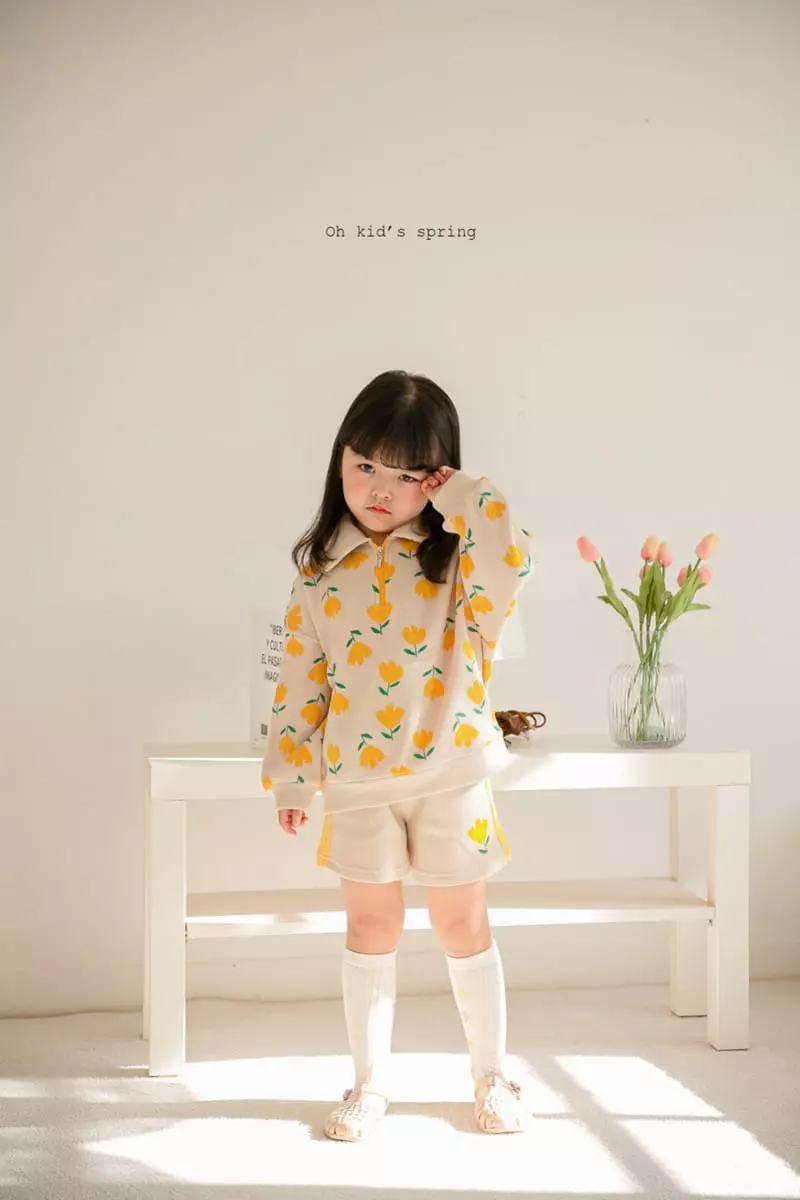 Oh Kids - Korean Children Fashion - #Kfashion4kids - Tulip Top Bottom Set - 2