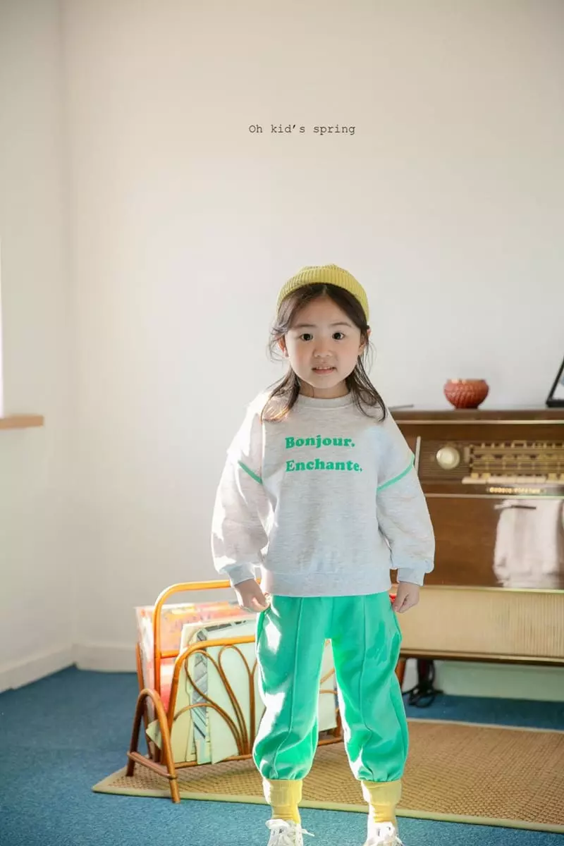 Oh Kids - Korean Children Fashion - #childofig - Bonjour Spring Top Bottom Set - 7